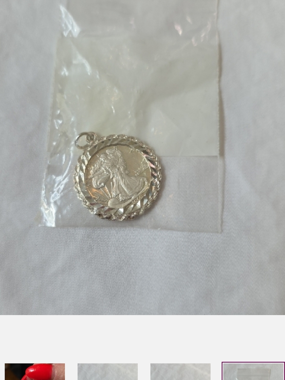 NWOT 2000 Walking Liberty Sterling Silver Coin Pendant - Picture 7 of 7
